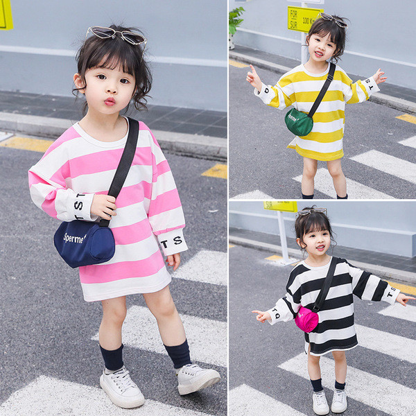 Csíkos gyerekruha lányoknak három színben