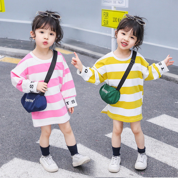 Csíkos gyerekruha lányoknak három színben