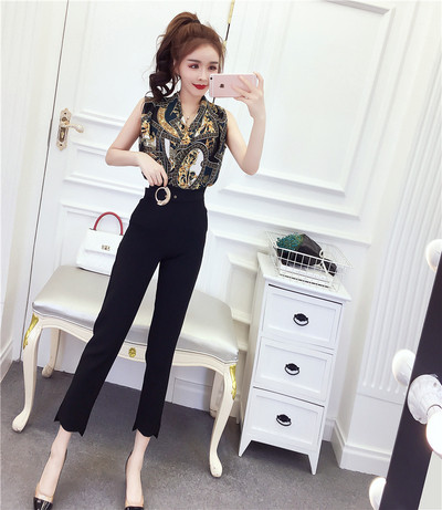 Stílusos női ing szett három színben magas derekú nadrággal