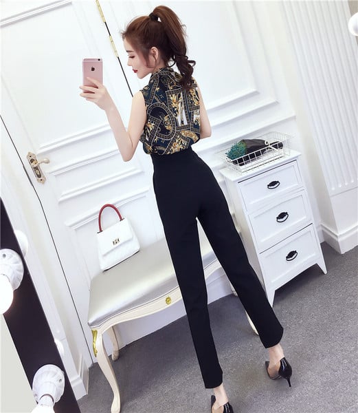 Stílusos női ing szett három színben magas derekú nadrággal