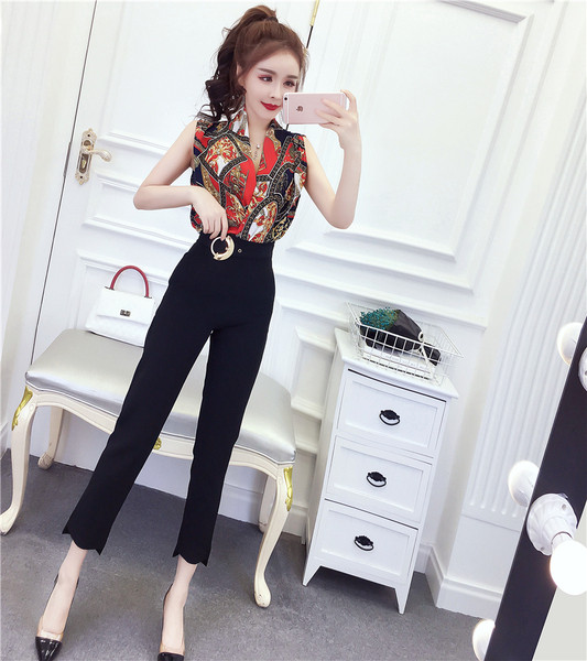 Stílusos női ing szett három színben magas derekú nadrággal