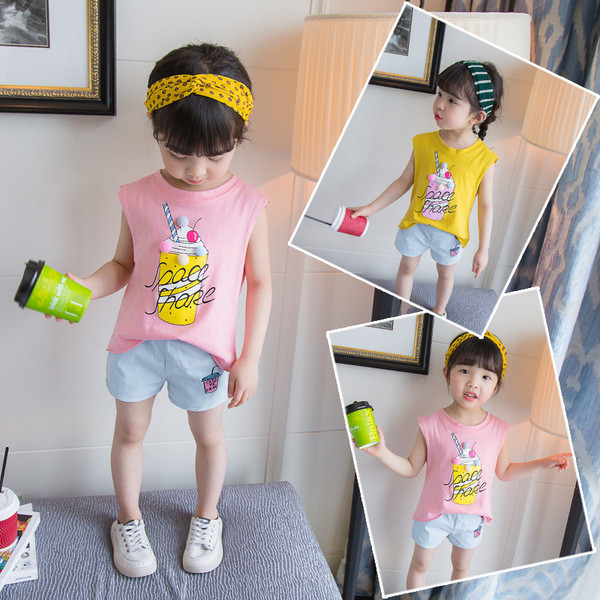 Modern gyerek szett lányoknak kétrészes felső és nadrág