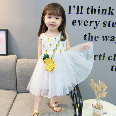 Παιδικό φόρεμα σε λευκό και ροζ για τα κορίτσια