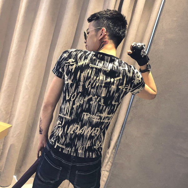 Alkalmi férfi póló fekete, fehér és piros színben