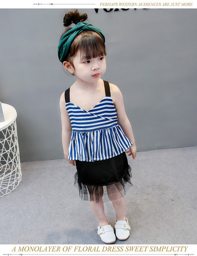 Rochie pentru copii cu dungi cu tul pentru fete