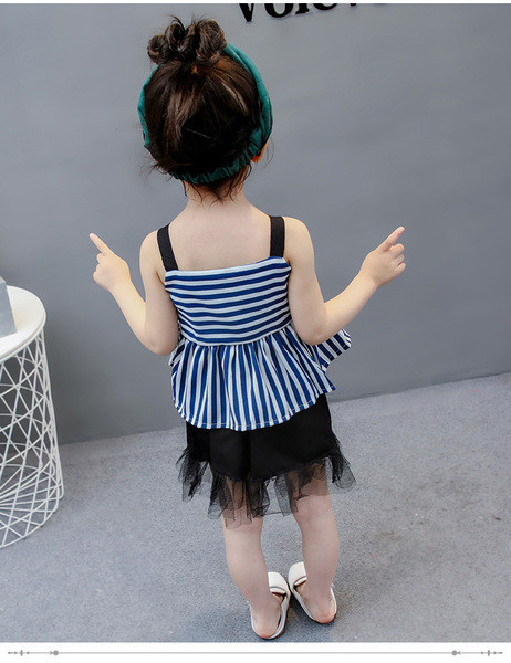 Rochie pentru copii cu dungi cu tul pentru fete