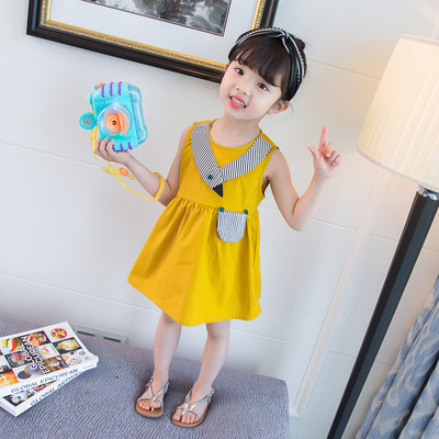 Παιδικό φόρεμα της μόδας σε τρία χρώματα με λαιμόκοψη