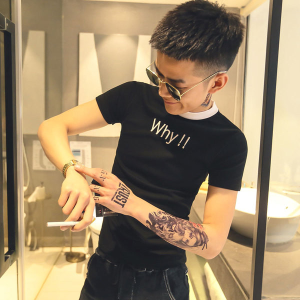 Alkalmi férfi póló sárga és fekete színben