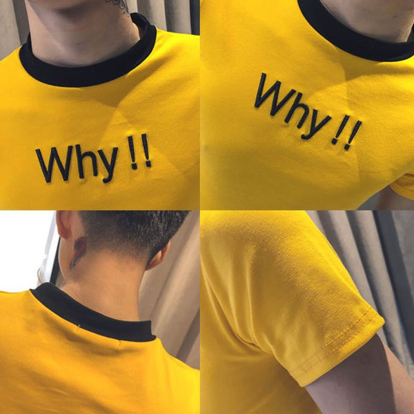 Alkalmi férfi póló sárga és fekete színben