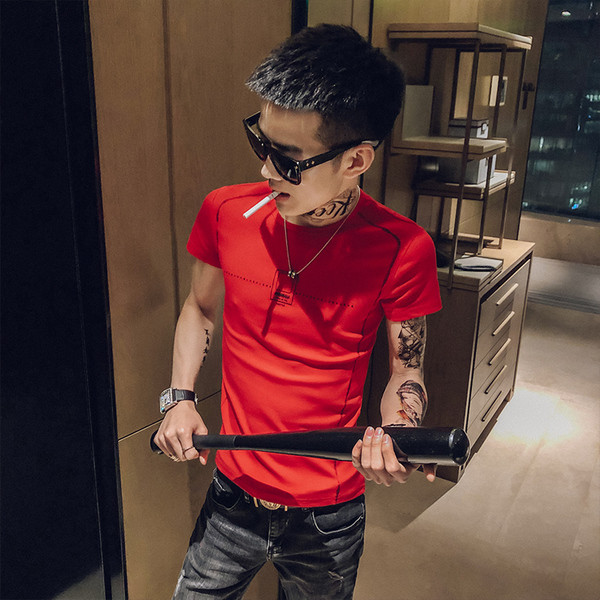 Alkalmi férfi póló rövid ujjal fehér, fekete és piros színben