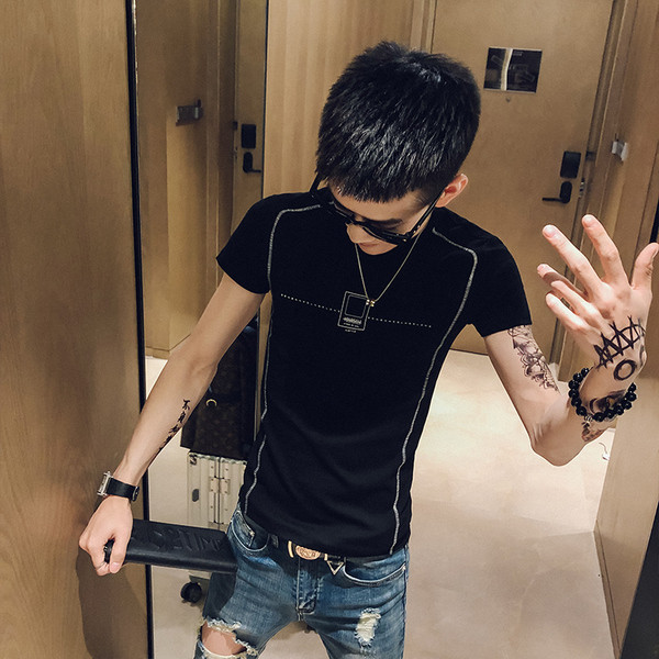 Alkalmi férfi póló rövid ujjal fehér, fekete és piros színben