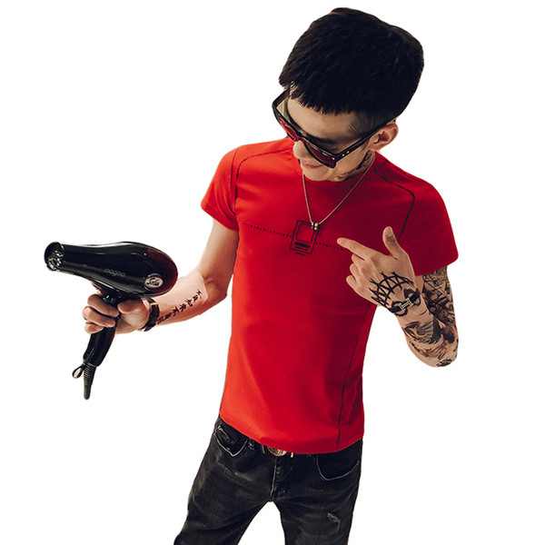 Alkalmi férfi póló rövid ujjal fehér, fekete és piros színben