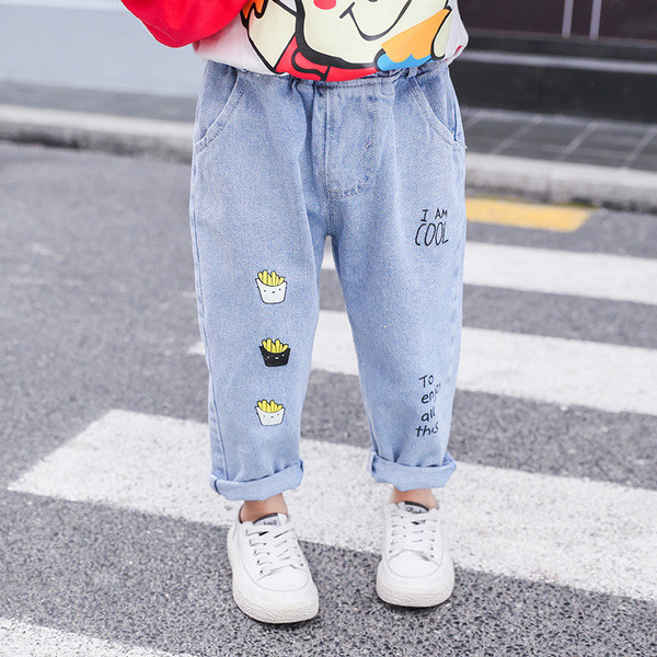 Modern, kék színű gyerekfarmer lányoknak