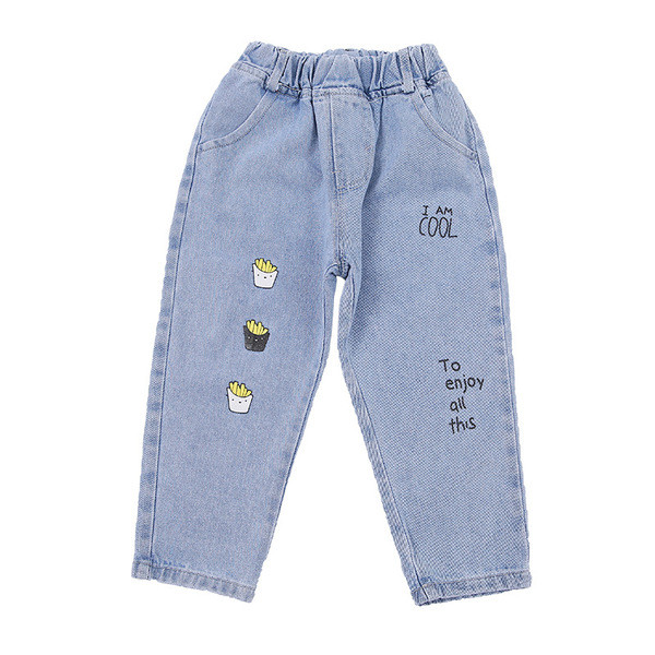 Modern, kék színű gyerekfarmer lányoknak