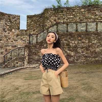 Női rövidnadrág magas derékkal, zsebekkel több színben