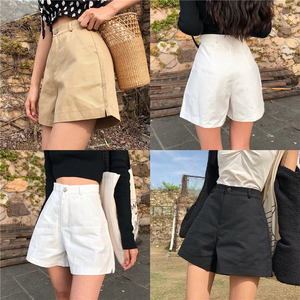 Női rövidnadrág magas derékkal, zsebekkel több színben