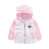 Παιδικό μπουφάν για κορίτσια σε δύο χρώματα με εφαρμογή και στοιχείο 3D