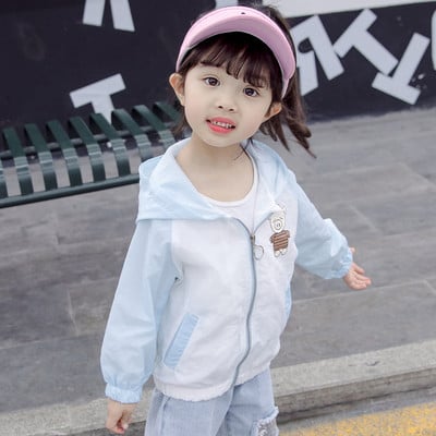 Παιδικό μπουφάν για κορίτσια σε δύο χρώματα με εφαρμογή και στοιχείο 3D