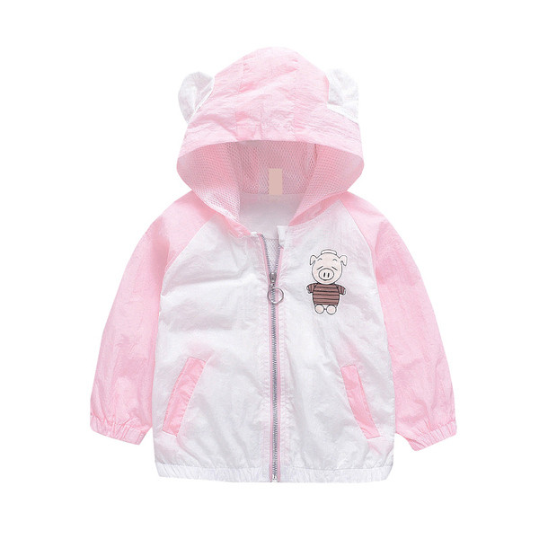 Παιδικό μπουφάν για κορίτσια σε δύο χρώματα με εφαρμογή και στοιχείο 3D