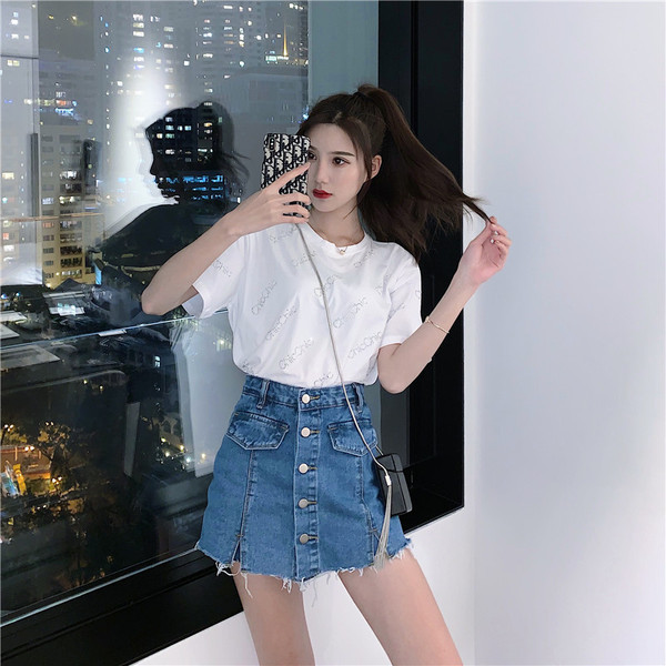 Μοντέρνα γυναικεία φούστα - παντελόνι με ψηλή μέση σε δύο χρώματα