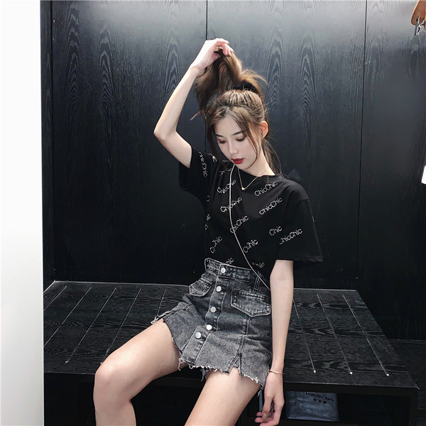 Μοντέρνα γυναικεία φούστα - παντελόνι με ψηλή μέση σε δύο χρώματα