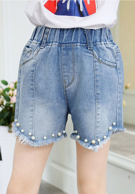 Παιδικά σορτάκια τζιν με διακοσμιτικέσ πέρλες