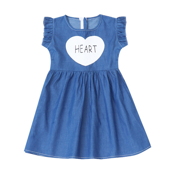 Kék színű modern gyerekruha, rátéttel