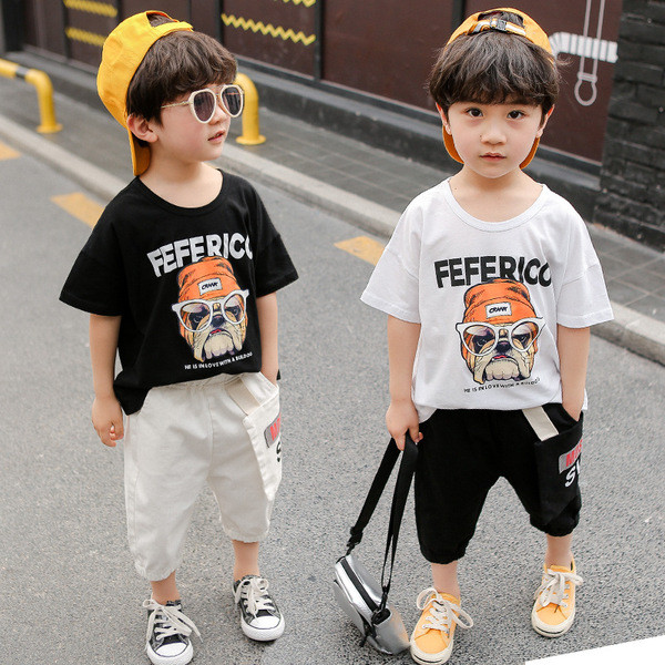 Sportos gyerek szett fiúknak fehér és fekete színben