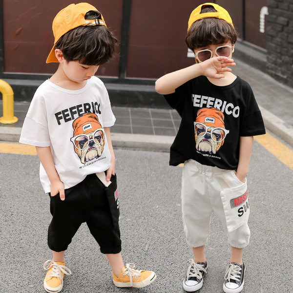 Sportos gyerek szett fiúknak fehér és fekete színben