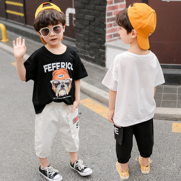 Sportos gyerek szett fiúknak fehér és fekete színben