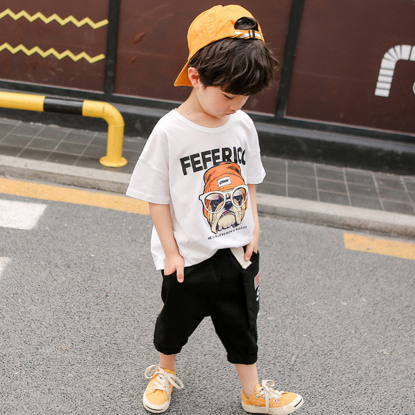 Sportos gyerek szett fiúknak fehér és fekete színben