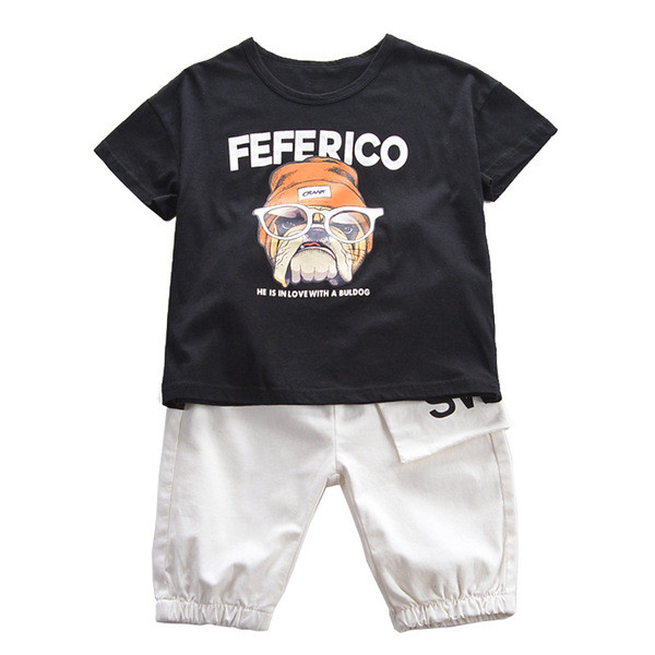 Sportos gyerek szett fiúknak fehér és fekete színben