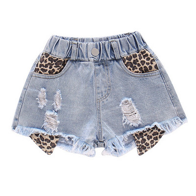 Gyerek modern rövid farmer szakadt motívumokkal - lányoknak