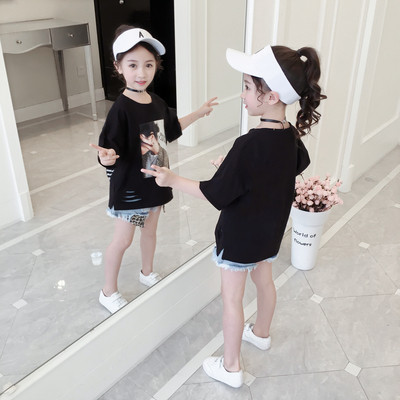 Fekete-fehér modern gyerekpóló lányoknak