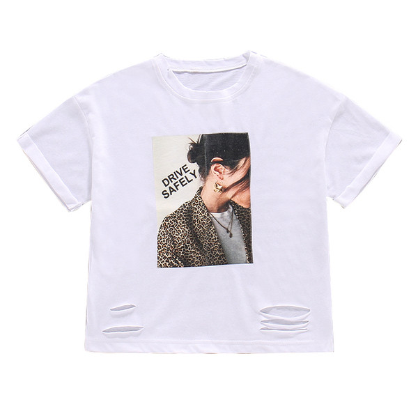 Fekete-fehér modern gyerekpóló lányoknak