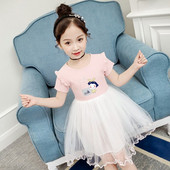 Rochie actuala pentru copii in doua culori cu aplicatie