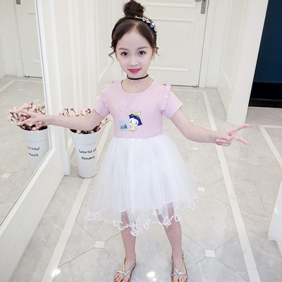 Rochie actuala pentru copii in doua culori cu aplicatie