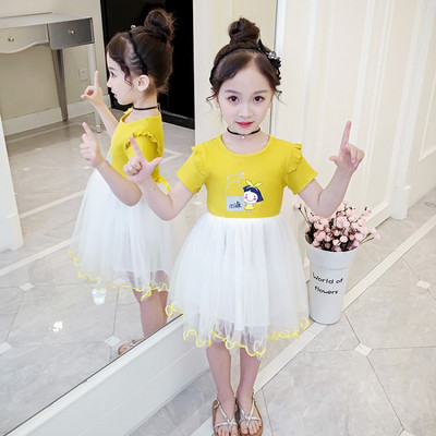 Rochie actuala pentru copii in doua culori cu aplicatie