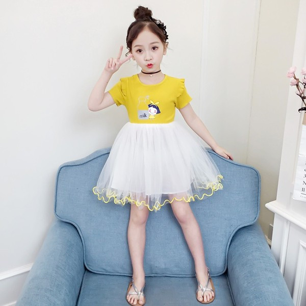 Rochie actuala pentru copii in doua culori cu aplicatie