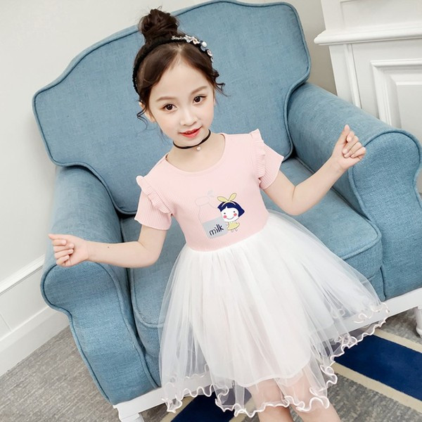 Rochie actuala pentru copii in doua culori cu aplicatie