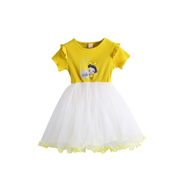 Rochie actuala pentru copii in doua culori cu aplicatie