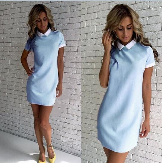 Stílusos női ruha rövid ujjú széles modell több színben