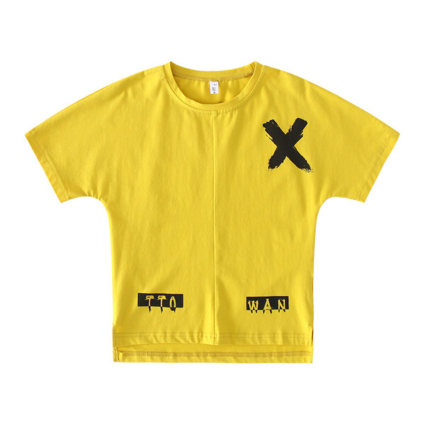 Παιδικό καθημερινό μπλουζάκι για αγόρια σε λευκό και κίτρινο χρώμα