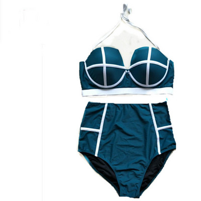 Κομψό  γυναικείο μαγιό με ψηλή μέση και φερμουάρ σε διάφορα χρώματα