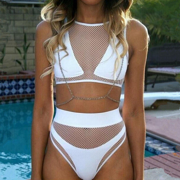 Costum de baie modern în alb și negru