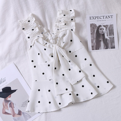 Μοντέρνο γυναικείο αμάνικο με ντεκολτέ σε σχήμα V και κορδόνια σε διάφορα χρώματα