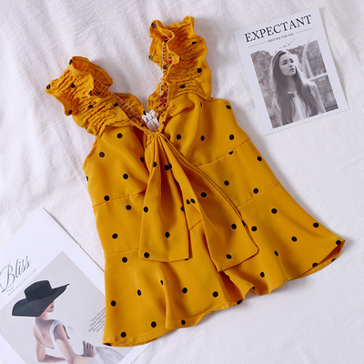 Μοντέρνο γυναικείο αμάνικο με ντεκολτέ σε σχήμα V και κορδόνια σε διάφορα χρώματα