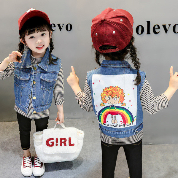 Modern gyerekmellény lányoknak rátéttel