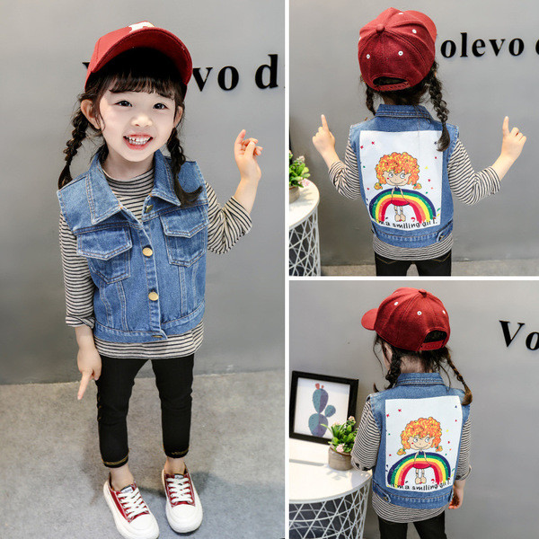 Modern gyerekmellény lányoknak rátéttel