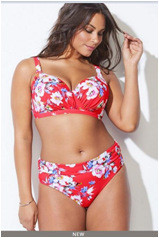 Női fürdőruha két részből virágos motívummal - 3XL-es méretig
